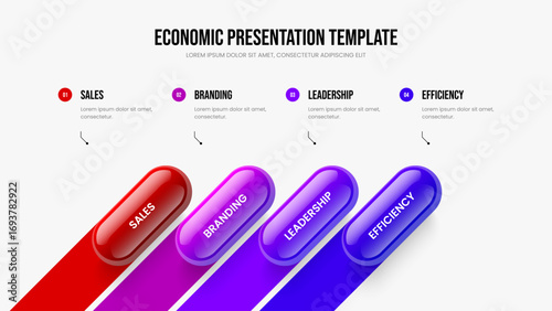Market Proposal 4 Option Infographic Slide Design. Project Development Slideshow Template Vector Illustration. Business Planning Four Element Diagram Presentation Layout.