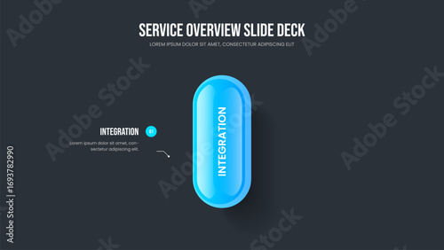 Market Launch Slide Template Vector Illustration. Professional Analysis 1 Option Diagram Frame Design. Consulting Visualization One Step Infographic Presentation Layout.