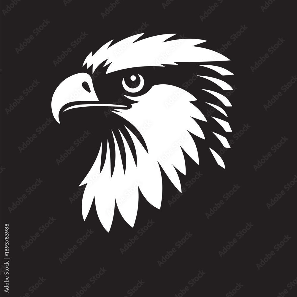 Fototapeta premium Harpy Eagle Vector in black and White