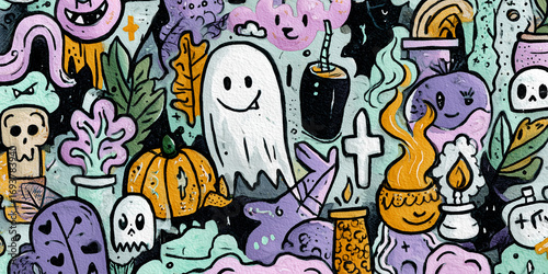 Halloween Grafik Tattoo Vektor für Vorlage Zeichnung Plakat