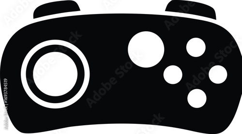 Classic gaming controller silhouette icon a retro video game gamepad design representing digital entertainment and interactive fun for gamers of all ages.