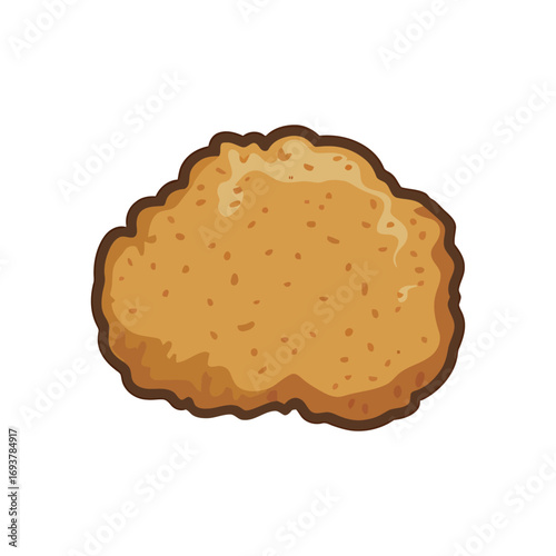 Schnitzel color flat icon vector on White Background Vector Art Illustration .