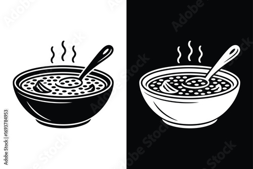 Lentil stew icon flat icon vector on White Background Vector Art Illustration on white background.	