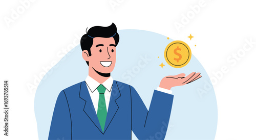 Successful businessman showing his wealth and prosperity through the power of smart investment strategies