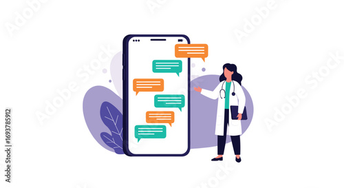 Telemedicine healthcare virtual doctor consultation online chat medical services