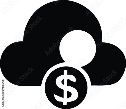 Cloud computing finance concept icon symbolizing digital economy business strategy financial technology services