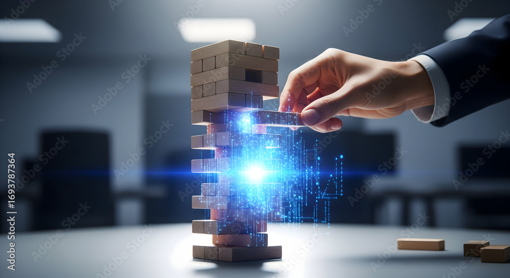 Fototapeta premium Strategic risk analysis with digital innovation for business solutions and growth in modern office