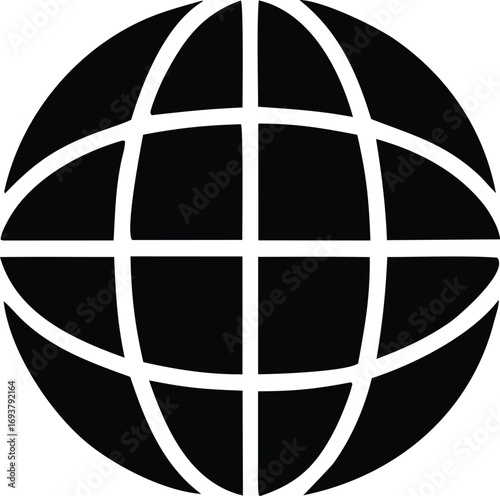 Simple globe icon symbol for world internet global network connection communication technology business