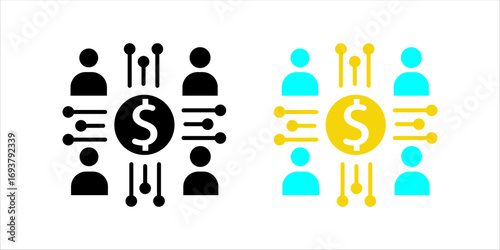payments, money and people icon set, line design	
