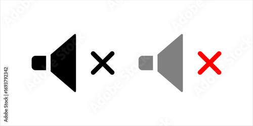 Speaker Volume Symbol Icon set. Vector Design Illustration	
