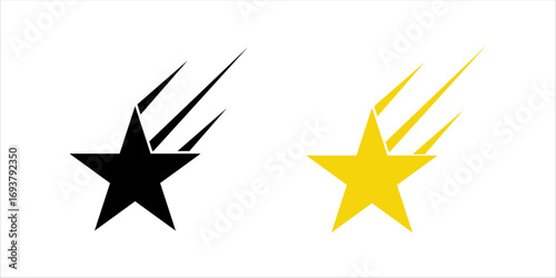 Falling Star icons space element night galaxy vector design.	
