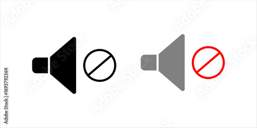 Speaker Volume Symbol Icon set .Vector Design Illustration	
