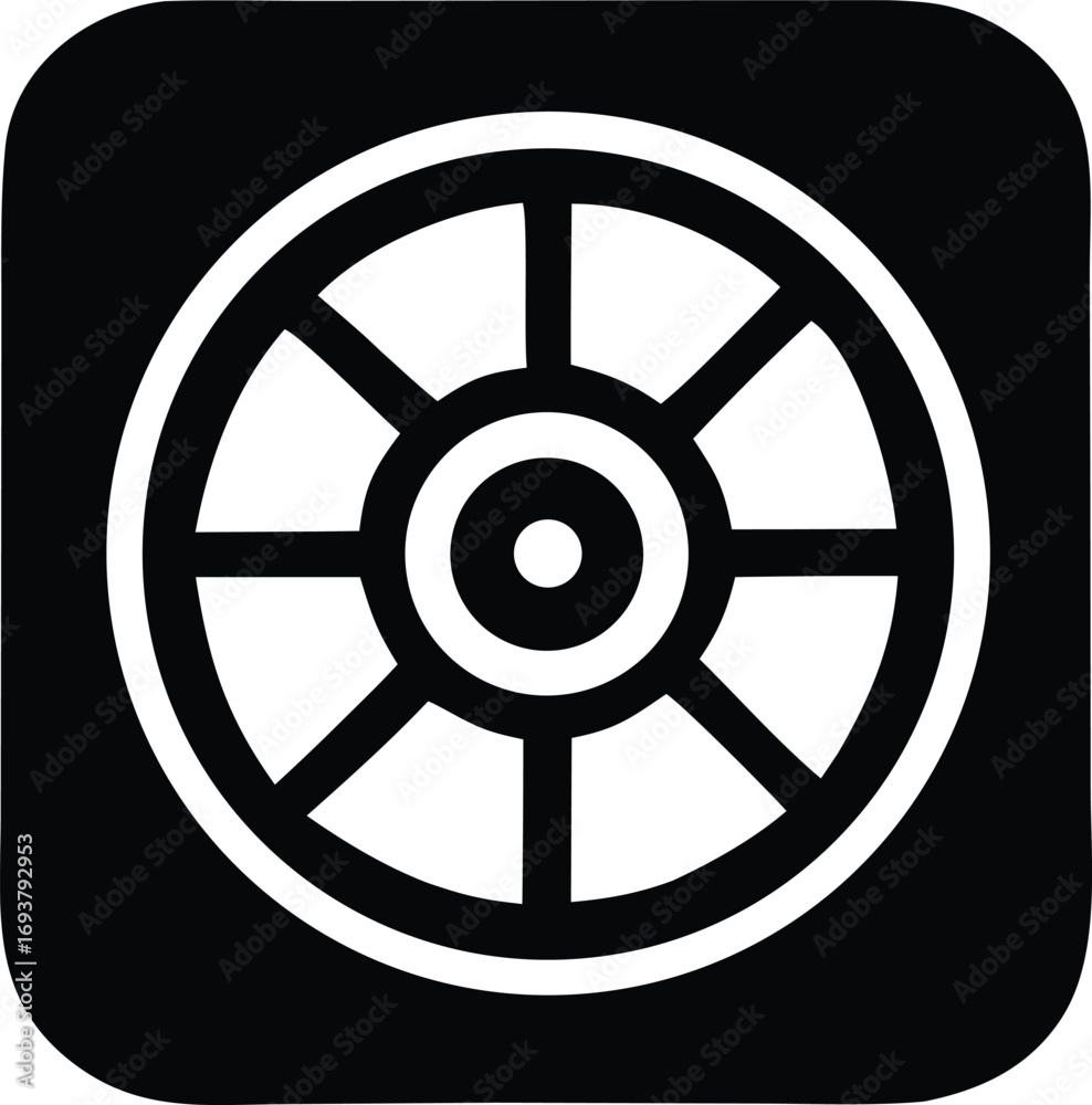 Obraz premium Geometric circular symbol represents strength security and protection circular emblem design with radial spokes