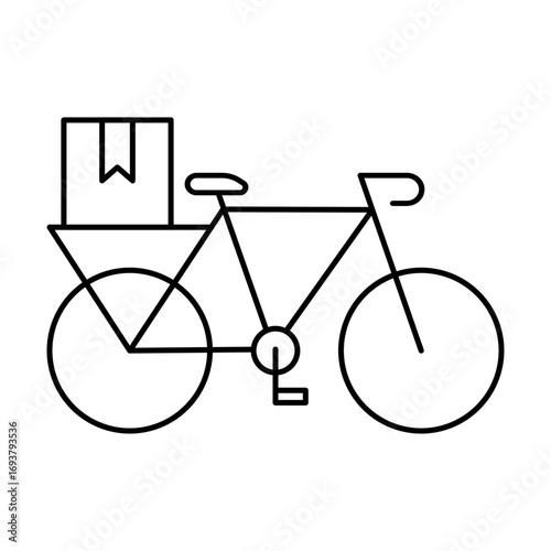delivery package with bicycle, bicycle icon vector illustration
