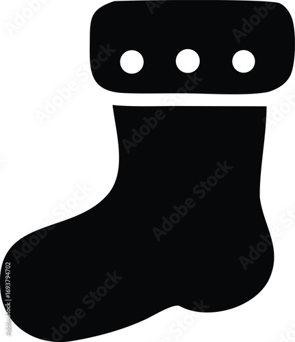 Christmas stocking icon festive holiday decoration gift holder silhouette for seasonal celebrations