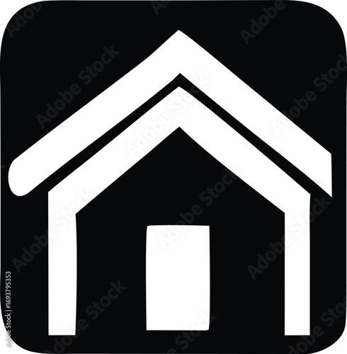 Simple white house icon symbol design for home real estate residential property business use