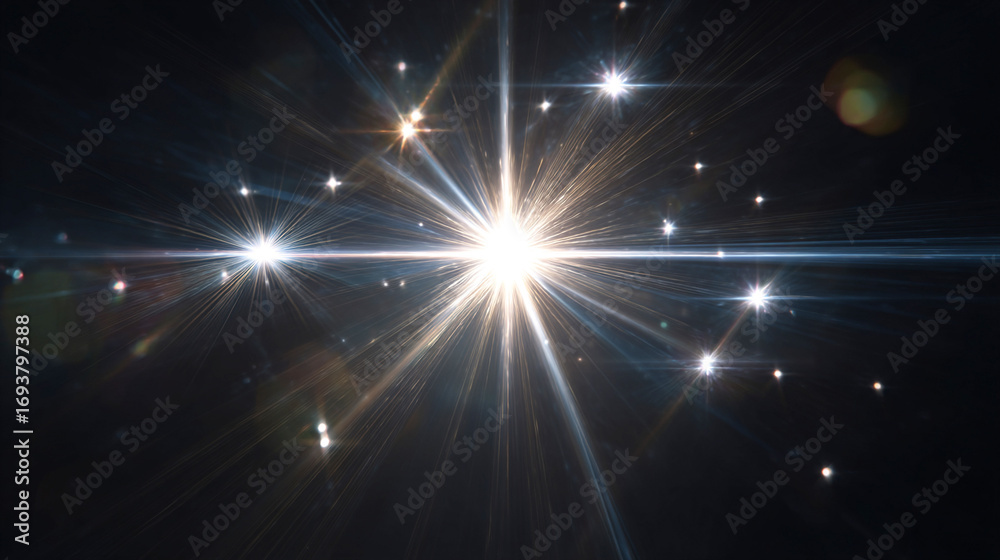 Fototapeta premium 宇宙に輝く強烈な光 