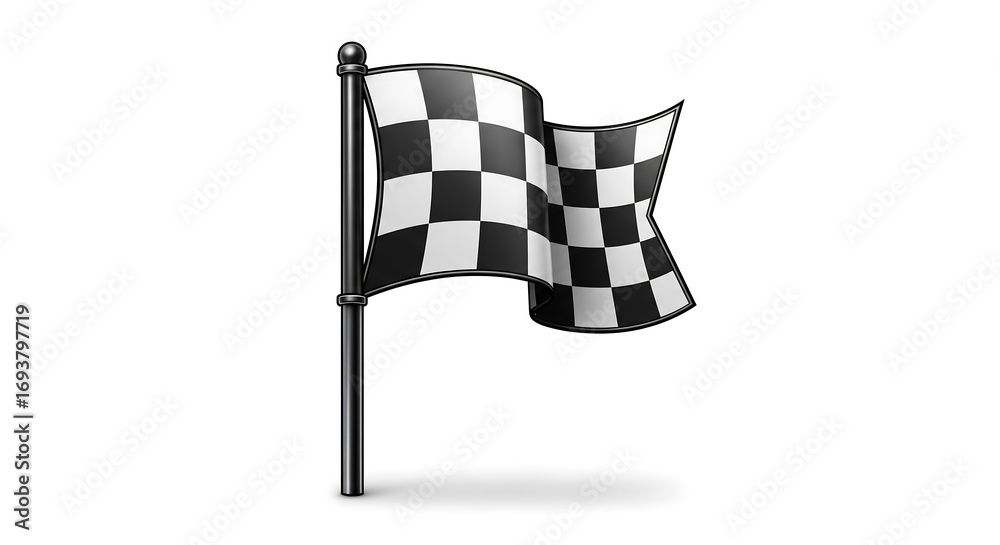 Fototapeta premium Checkered Flag Symbolizing Achievement and Victory in Racing Competitions and Celebrations