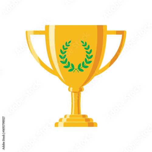 Inspirational Clip Art Depicting a Trophy Cup with a Laurel Wreath for Success