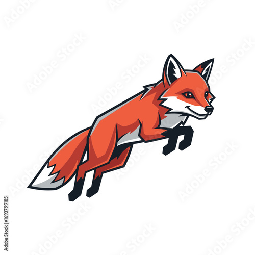 Modern Abstract Geometric Fox Mascot Logo Design Cleverness Agility Business Concept
