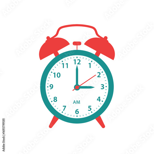 Vintage Style Alarm Clock with Waking Bell Symbolizing Time Morning