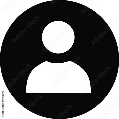 Simple user icon silhouette representing profile account person or avatar on solid field minimalist design element accessible online resource