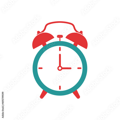 Vintage Style Alarm Clock with Waking Bell Symbolizing Time and Morning Graphic