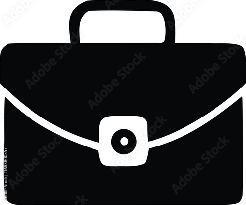 Professional briefcase icon symbolizing business travel work and corporate assignments ready for digital projects