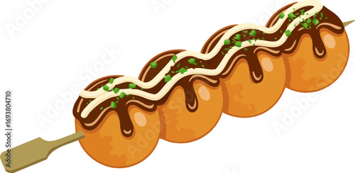 Simple Takoyaki Skewer Icon