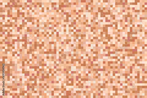 Censor mosaic of blurred skin. Pixel nude color of naked body. Multicolor brown squares background. Sensitive vector seamless pattern.