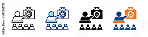 Security Briefing All In One Icon Multi Styles Vector Set