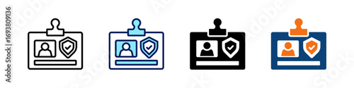 Access Badge All In One Icon Multi Styles Vector Set
