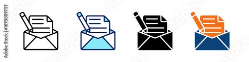 Introduction Email All In One Icon Multi Styles Vector Set