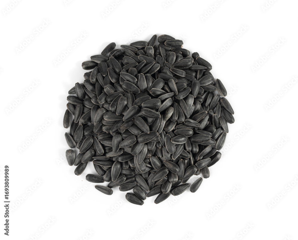 Sunflower seeds pile isolated, black oil sun flower grains group with shell, fresh edible oil seeds heap Sunflower seeds pile isolated, black oil sun flower grains group with shell, fresh edible oil seeds heap