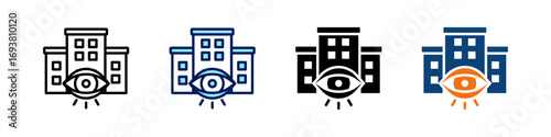 Company Vision All In One Icon Multi Styles Vector Set