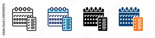 First Week Plan All In One Icon Multi Styles Vector Set