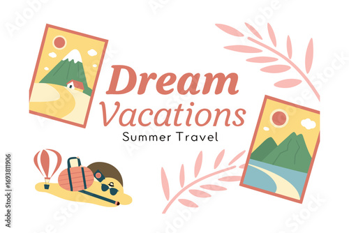 Dream Vacations Summer Travel Flyer Design for Tourism Ads