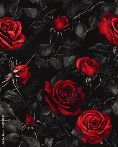 Floral or leaf pattern background suitable for wallpaper, fabric, or decorative design. Soft colors and natural style, ideal for digital and print use.