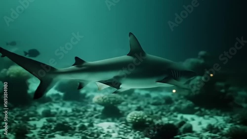 Wallpaper Mural Shark underwater coral reef Torontodigital.ca