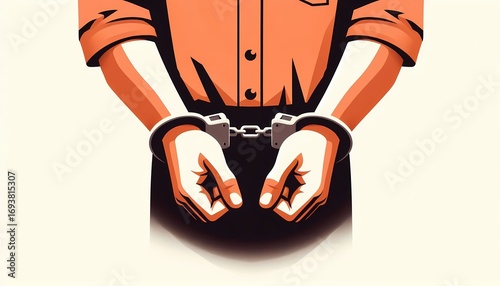 Illustration of Hands in Handcuffs Symbolizing Crime and Legal Consequences