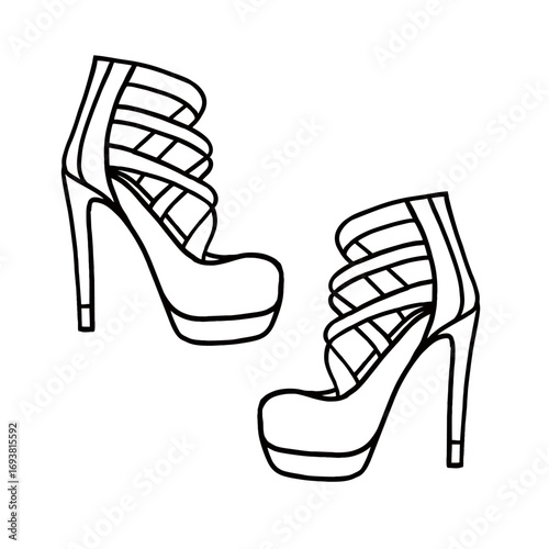 outline of women's sandals 
