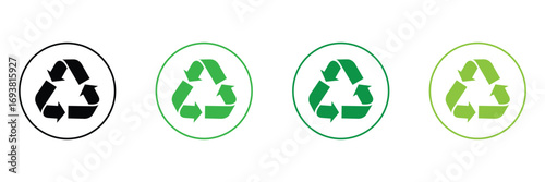 Recycle arrow symbol means using recycled resources. vector icon on a white background. vector illustration. eps 10 .