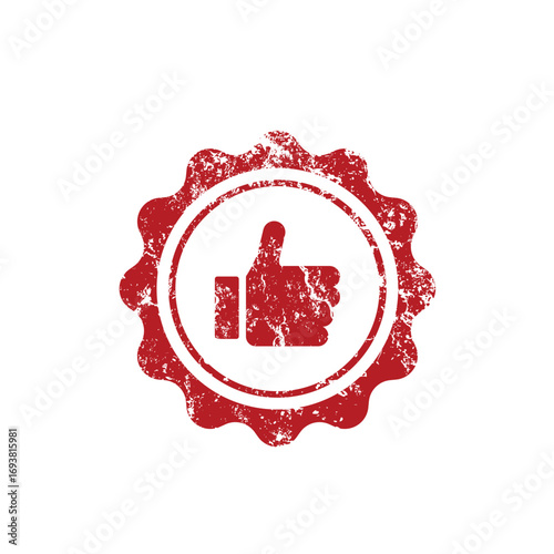 Approved stamp with thumb up - vector icon