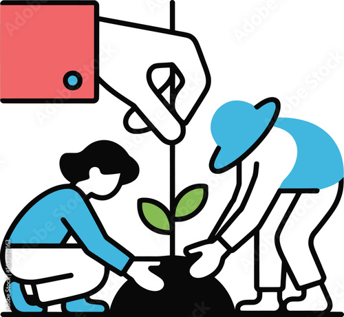 Teamwork nurtures growth, planting seeds for future success and innovation.