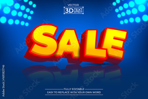 Sale editable 3D Text effect