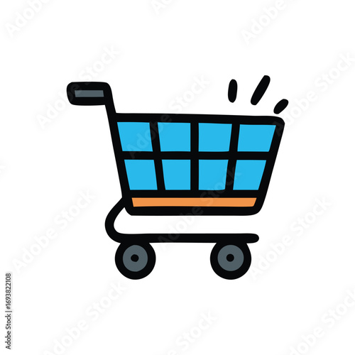 Shopping Cart Icon Representing E-commerce and Online Retail Activity Design