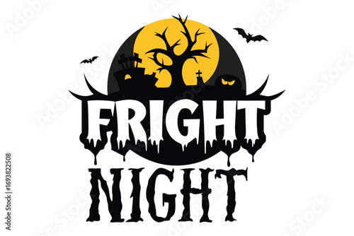 Fright Night T-shirt design..Halloween T-shirt design