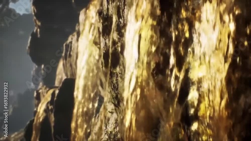 water fountain in the sunset