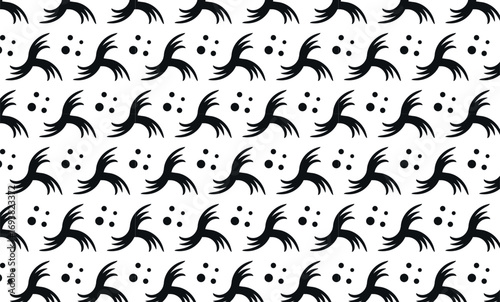 Seamless Pattern of Abstract Shapes and Dots on Transparent Background Vector Illustration for Textile, Fabric, Wrapping Paper, and Decorative Design