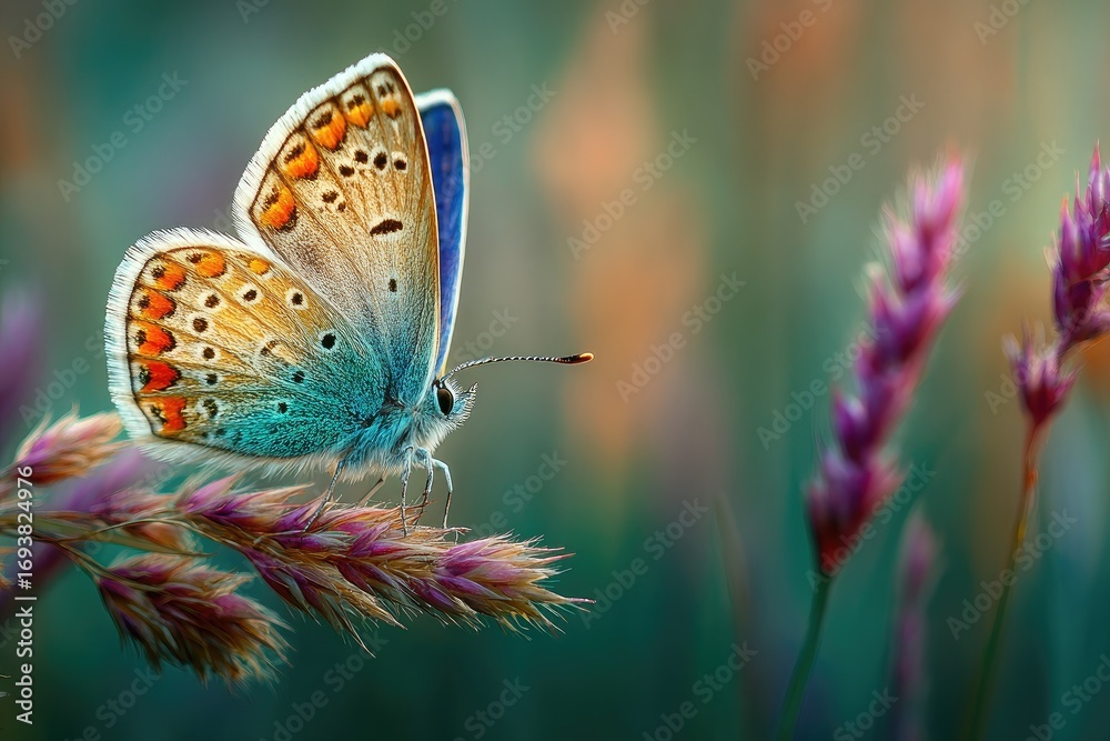 Obraz premium Vibrant butterfly perched on flower
